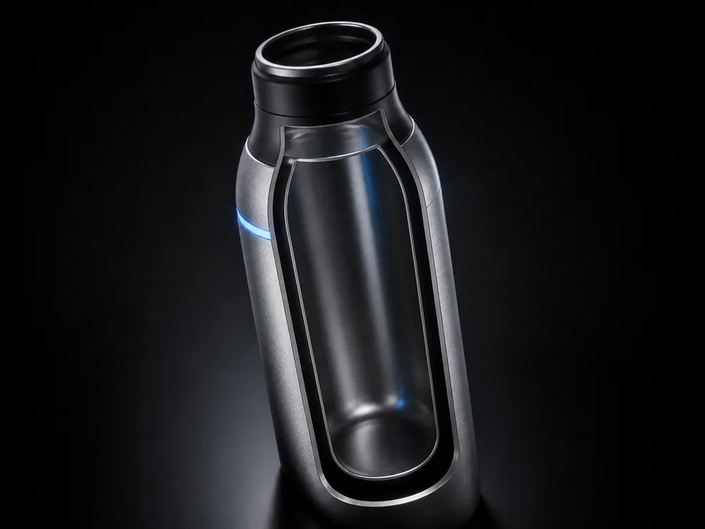 Detailansicht der Trinkkammer der Flasche